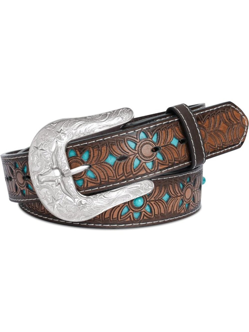 Vintage Western Cowgirl Cowboy Belt | Carved Buckle for Jeans & Dresses | Unisex